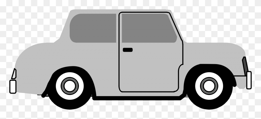 2400x998 Car Side View Icons Png - Cartoon Car PNG