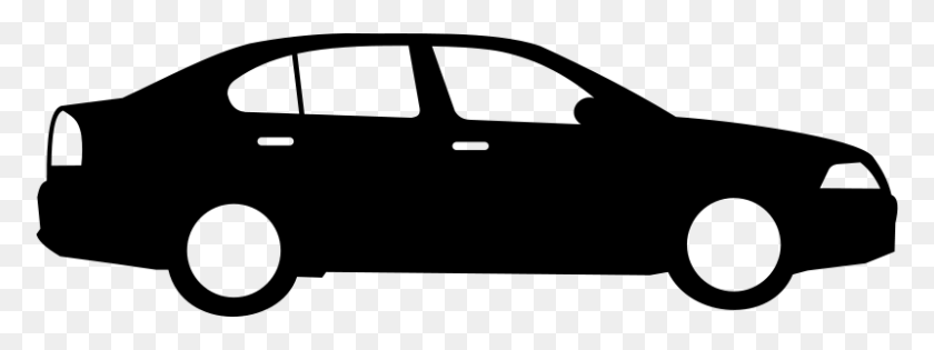 800x262 Car Silhouette Cliparts - Old Car Clipart Black And White