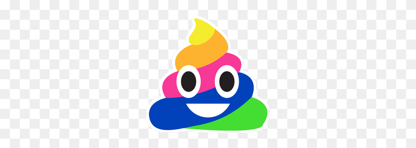 250x239 Car Stickers Product Categories - Rainbow Poop Emoji PNG