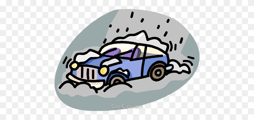 480x339 Car Stuck In A Snow Storm Royalty Free Vector Clip Art - Snow Clipart Free