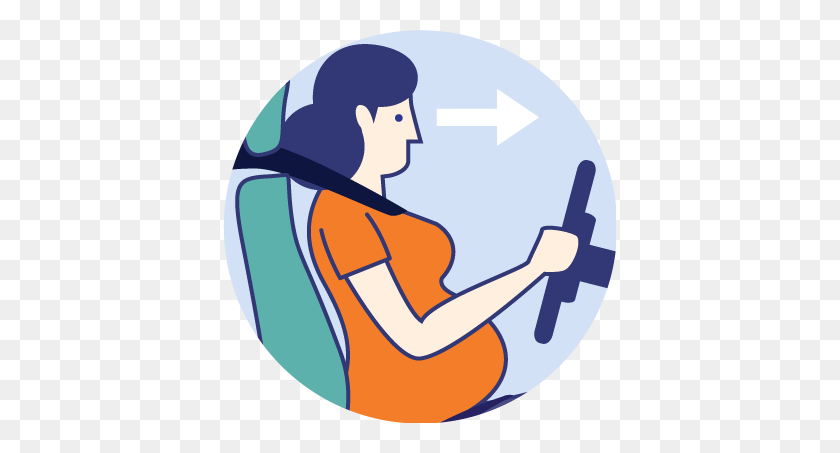 393x393 Car Tips Safe Driving During Pregnancy - Pregnant Belly Clipart