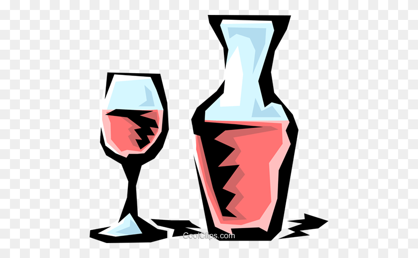 480x459 Carafe Of Wine Royalty Free Vector Clip Art Illustration - Wine Clipart