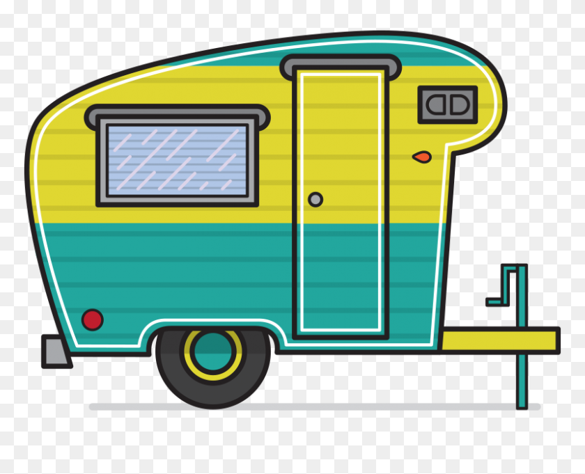 800x637 Caravan Clipart Retro Camper - Tiptoe Clipart
