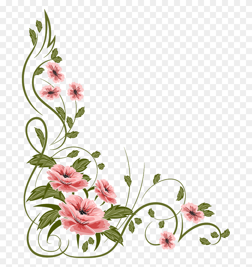 693x829 Diseños De Tarjeta De Flores - Clipart Floral Png