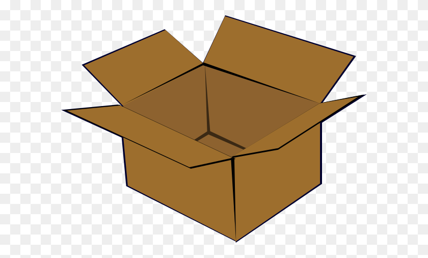 600x446 Cardboard Box Clip Art - Open Box Clipart