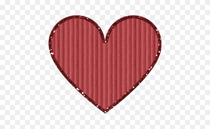 456x456 Cardboard Glitter Heart - Red Glitter PNG