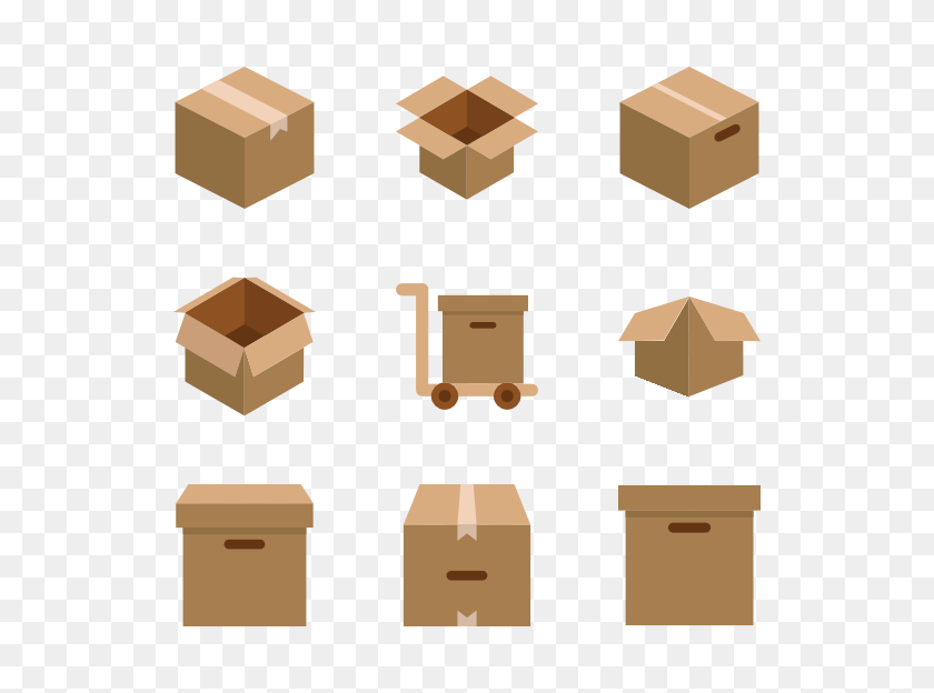 600x564 Cardboard Icon Packs - Cardboard Box PNG