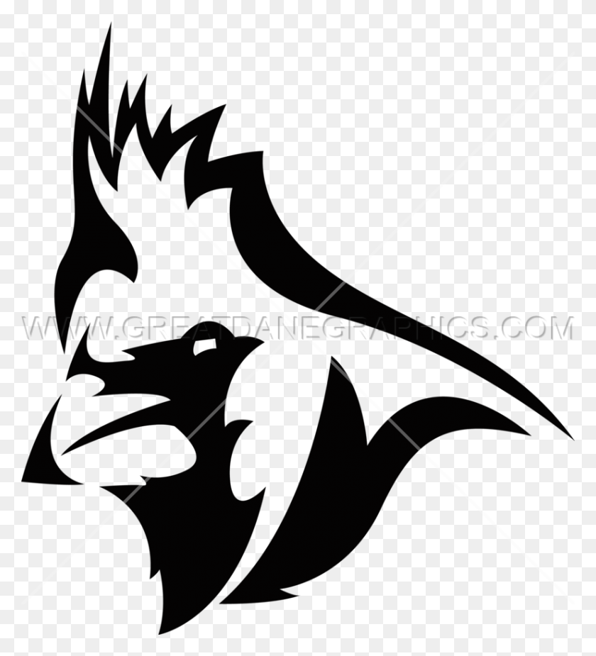 825x915 Cardinal Head Production Ready Artwork For T Shirt Printing - Cardinal Clipart Black And White