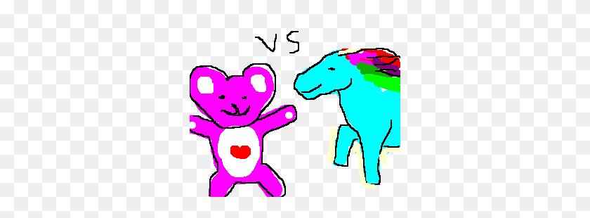 300x250 Care Bears Vs My Little Pony - Care Bears PNG