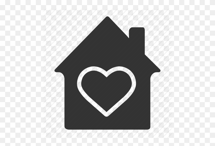 512x512 Care, Comfort, Family, Heart, House, Like, Love Icon - Heart Silhouette PNG