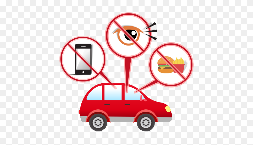 502x424 Careless Driving - Distracted Driving Clipart