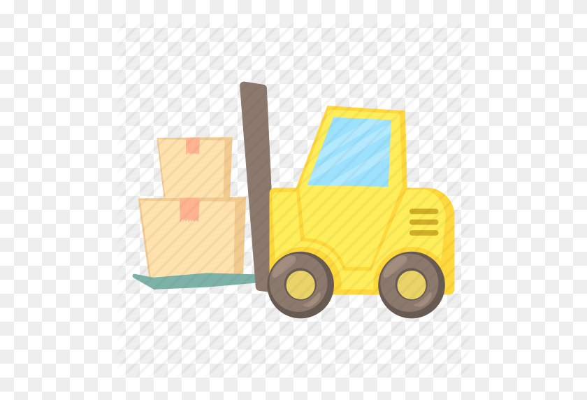 512x512 Cargo, Cartoon, Delivery, Forklift, Front, Lift, Loader Icon - Forklift Clipart
