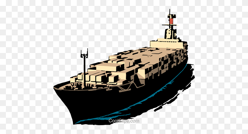 480x395 Cargo Ship Royalty Free Vector Clip Art Illustration - Cargo Clipart