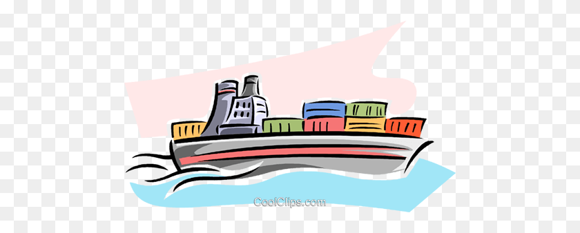 480x278 Cargo Ship Royalty Free Vector Clip Art Illustration - Cargo Clipart