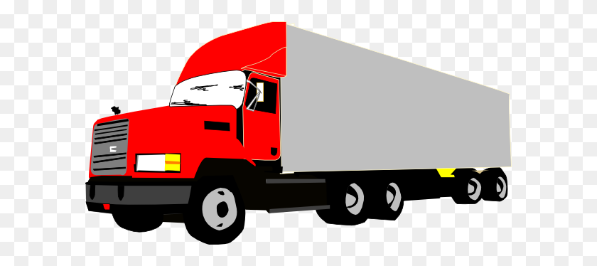 600x314 Cargo Truck Clipart Transparent - Red Truck Clipart