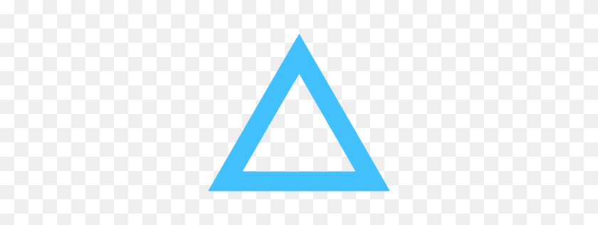 256x256 Caribbean Blue Triangle Outline Icon - Blue Triangle PNG