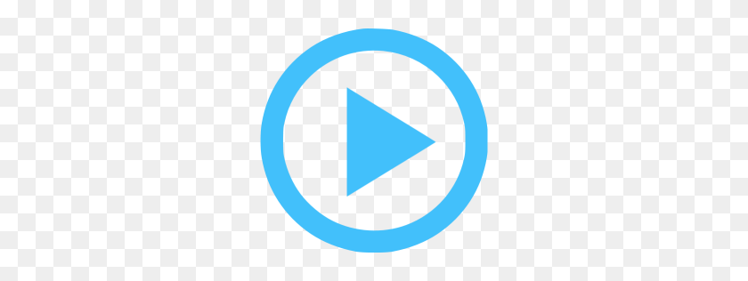 256x256 Caribbean Blue Video Play Icon - Video PNG