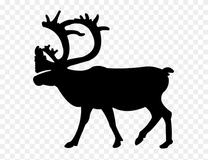 800x600 Caribou Clipart Wildlife - Reindeer Silhouette Clipart