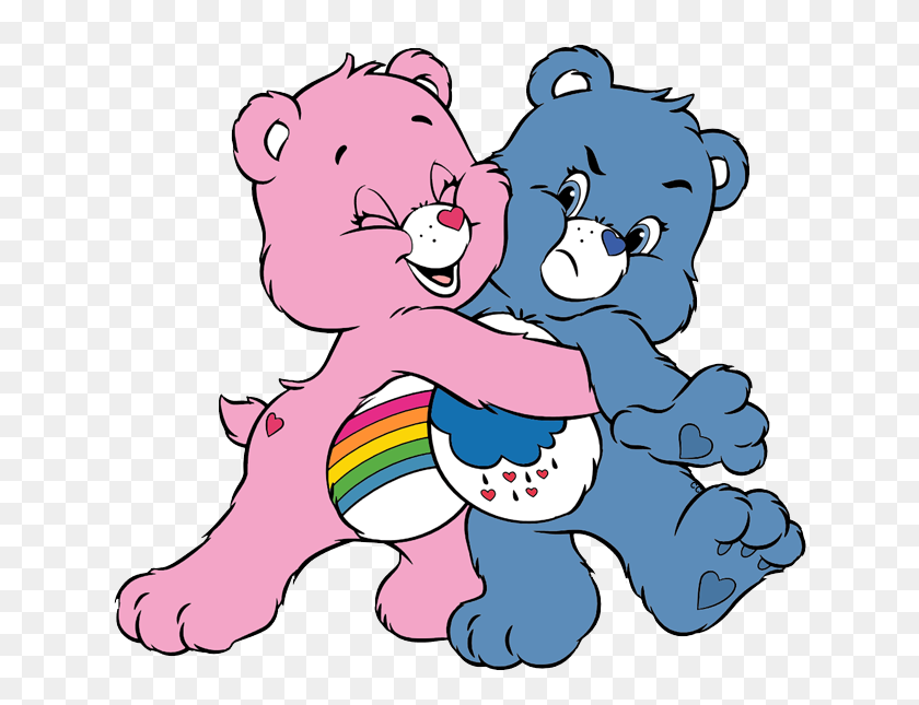644x585 Caring Care Bears Andusins ​​Imágenes Prediseñadas De Dibujos Animados Png - Familia Abrazando Clipart
