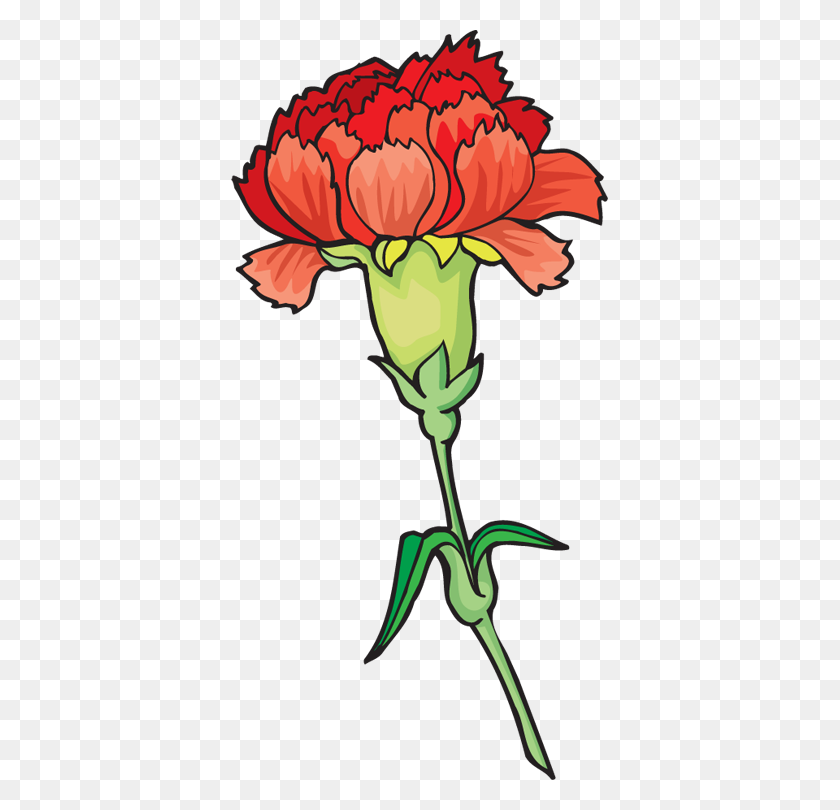 377x750 Carnation Flower Clip Art - Bouncer Clipart