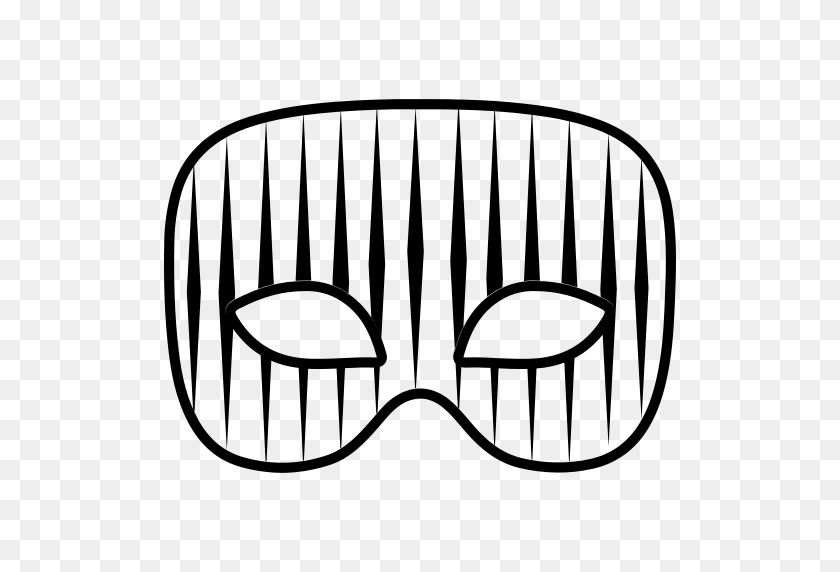 512x512 Carnival Black Mask Shape Silhouette Png Icon - Black Stripes PNG