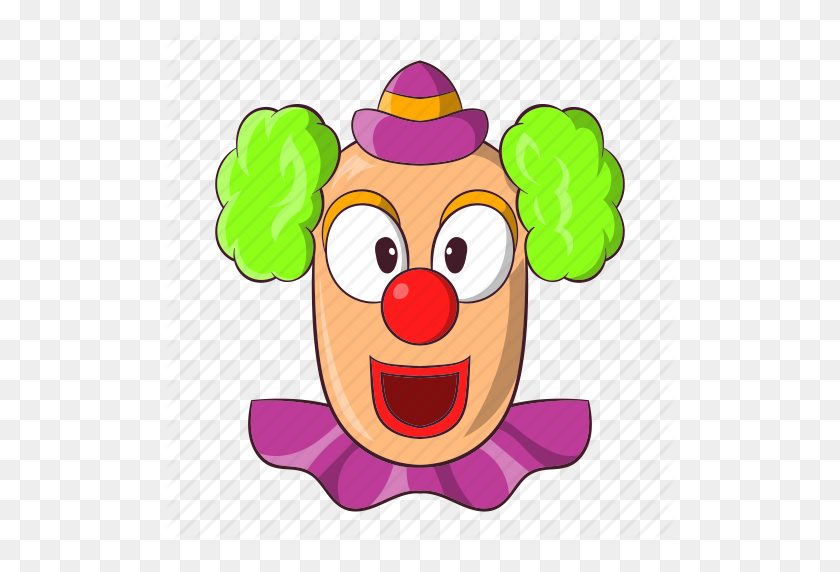 512x512 Carnival, Cartoon, Circus, Clown, Face, Happy, Smile Icon - Clown Face PNG