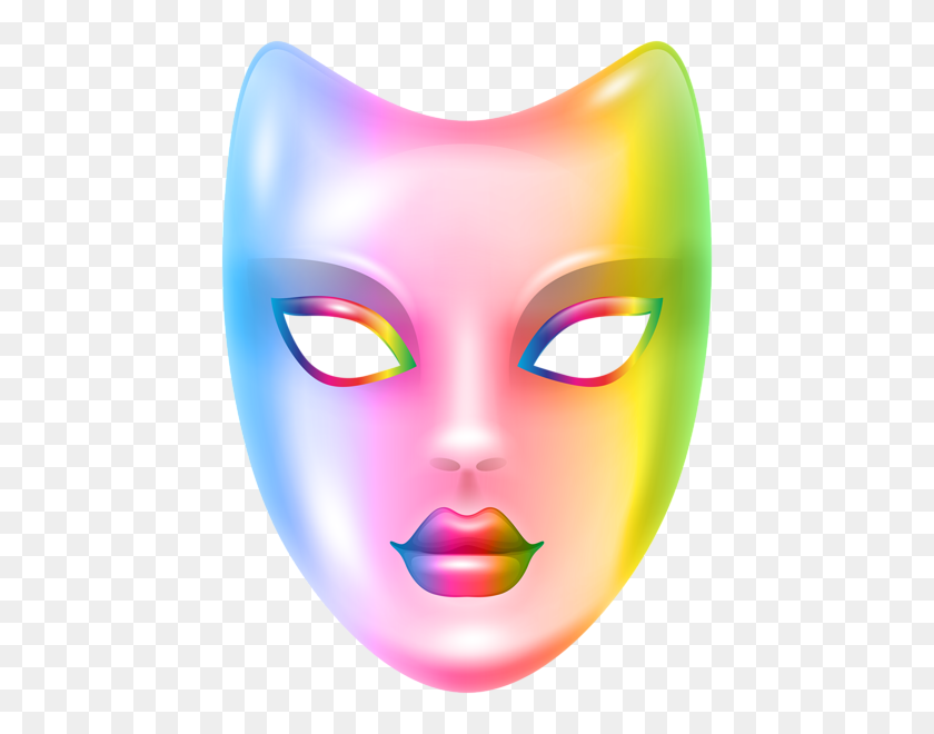 454x600 Carnival Face Mask Rainbow Png Clip Art Gallery - Face Mask Clipart