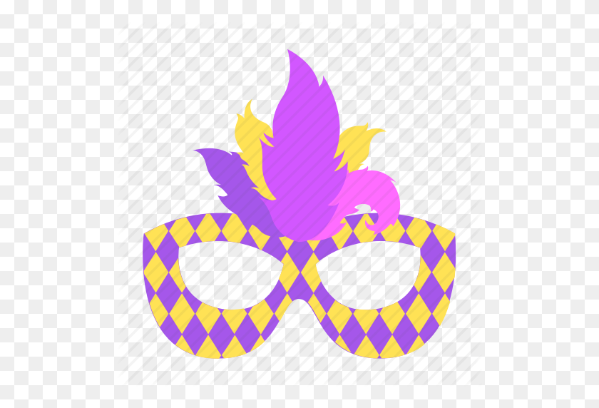 512x512 Carnaval, Plumas, Mardigras, Máscara, Patrón Icono - Mardi Gras Mask Clipart