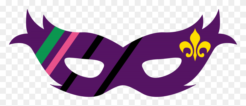 2600x1008 Carnival Mask Clipart Purple - Mask Clipart