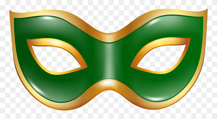 8000x4131 Máscara De Carnaval Verde Png