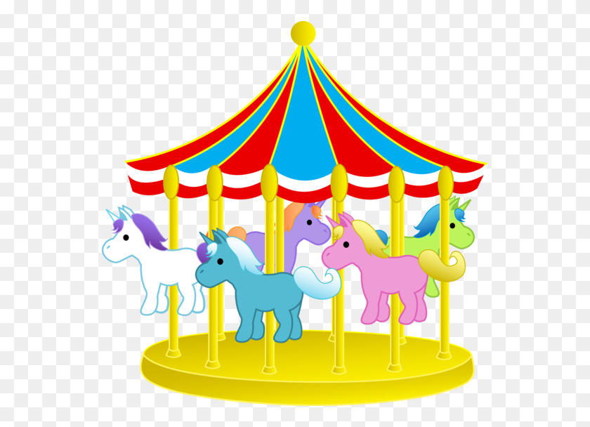 550x548 Carousel Ponies Cute Carnival Carousel With Ponies - Roller Coaster Clipart Free