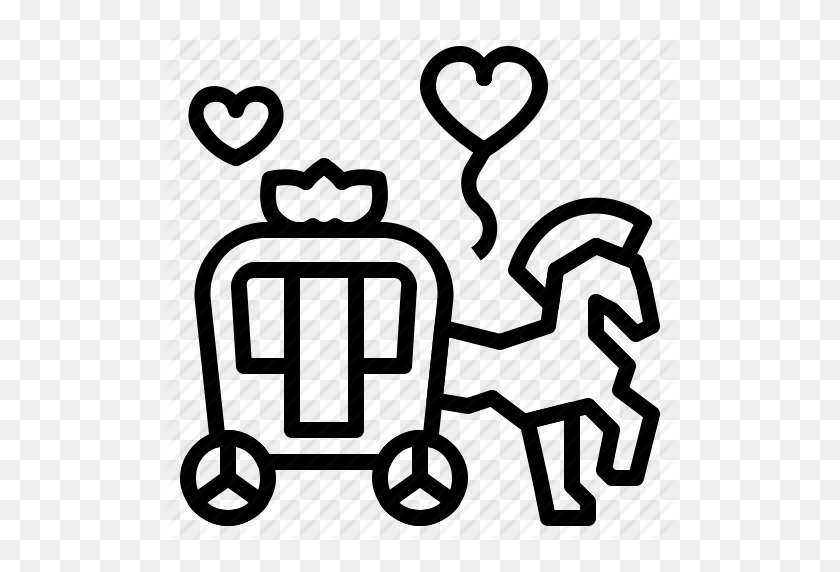 512x512 Carriage, Drawn, Hear, Horse, Royal, Wedding Icon - Horse And Carriage Clipart