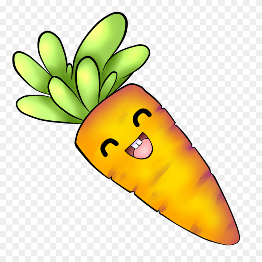 900x900 Carrot Clipart Group With Items - Cute Fruit Clipart