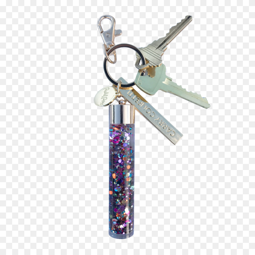 1024x1024 Carry Confetti Keychain Wants Confetti And Key Chains - Silver Confetti PNG