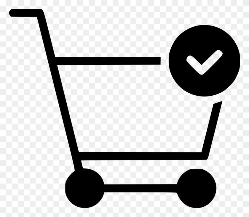 980x846 Cart Trolley Buy Done Checkmark Png Icon Free Download - Check Mark Clip Art Free