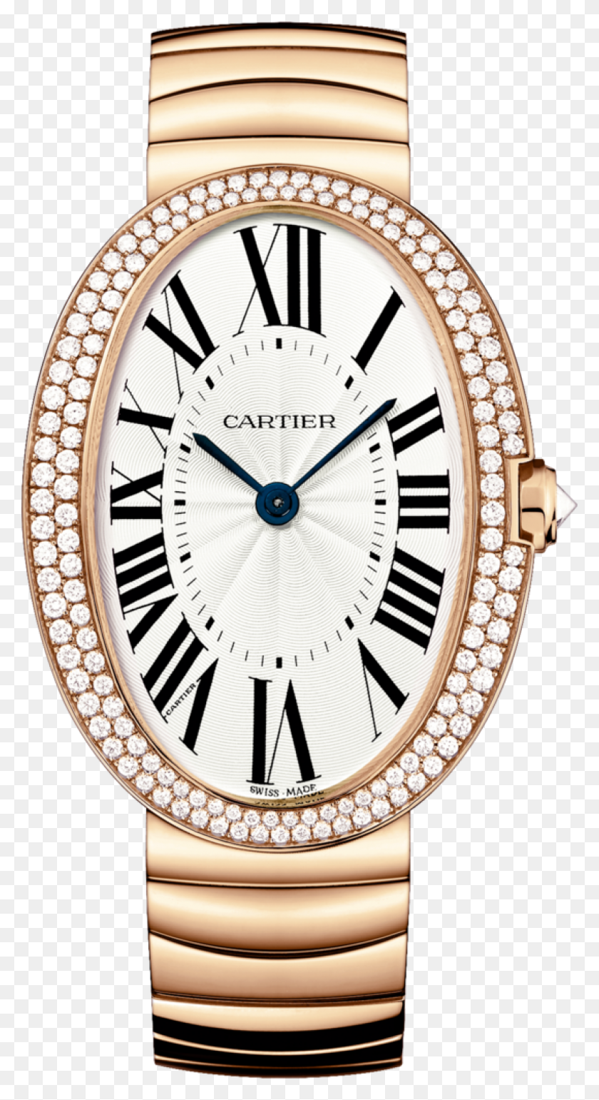 2000x3799 Cartier Baignoire Large Model Pink - Gold Watch PNG