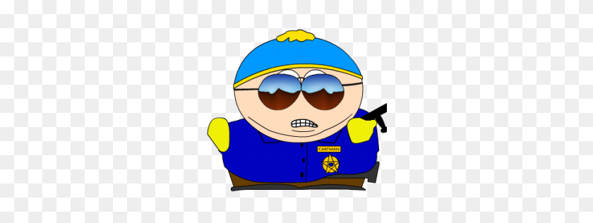256x256 Cartman Cop Zoomed Icon South Park Iconset Sykonist - South Park PNG