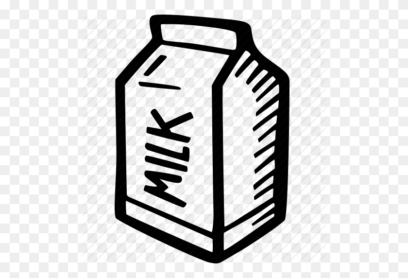 512x512 Carton, Cream, Hand Drawn, Milk Icon - Milk Carton Clip Art