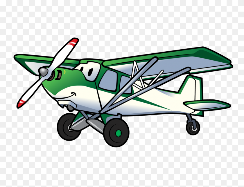 1024x768 Avión De Dibujos Animados Piloto De Travesía Con Avión De Dibujos Animados - Avión De Dibujos Animados Png
