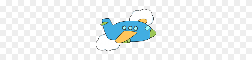 200x140 Dibujos Animados De Avión Clipart Lindo Avión Avión Volando A Través - Flying Fish Clipart