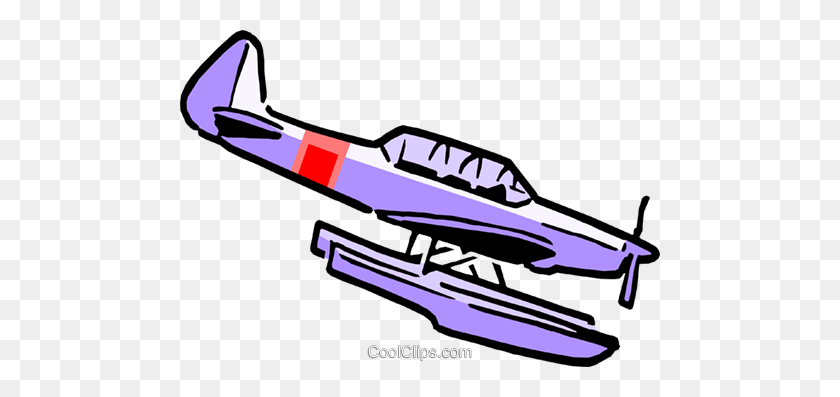 480x337 Cartoon Airplanes Royalty Free Vector Clip Art Illustration - Pontoon Clipart