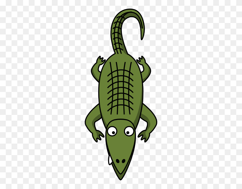 252x598 Cartoon Alligator Clipart Crocodile Pic Inside - Gator PNG