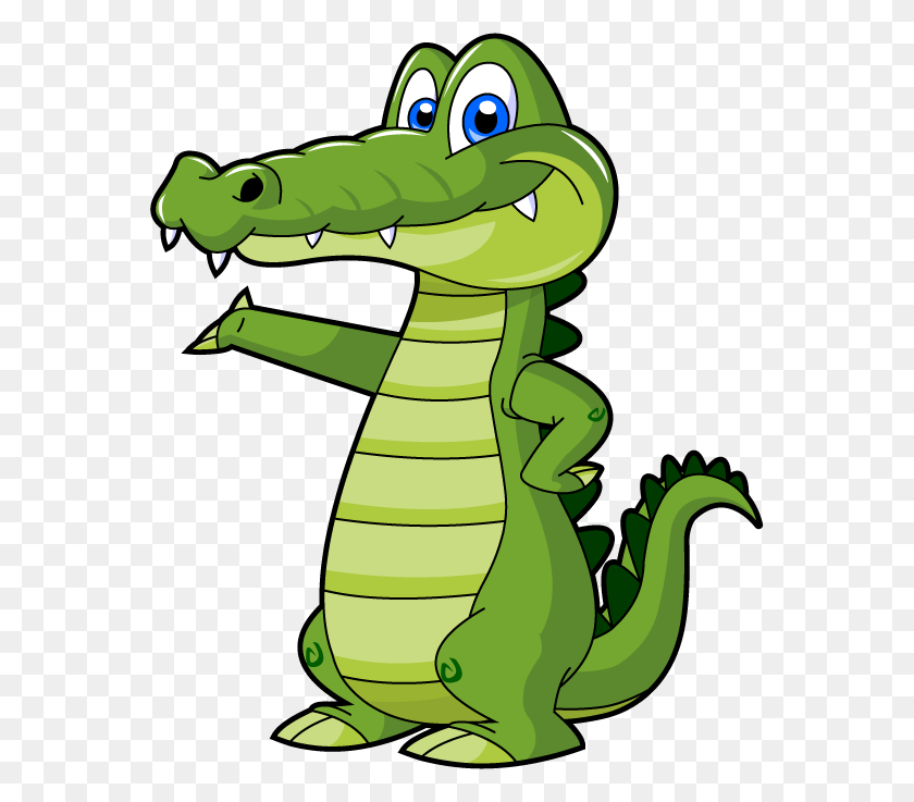 564x677 Клипарт Мультяшный Аллигатор Gator Cocodrilo - Симпатичный Клипарт Аллигатора