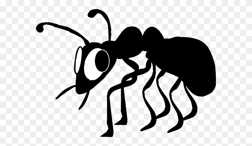 600x428 Cartoon Ant Silhouette Clip Art Free Vector - Mosquito Clipart Black And White