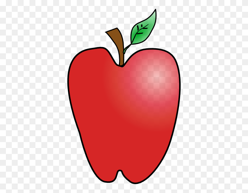 384x592 Clipart De Dibujos Animados De Apple - Apple With Heart Clipart