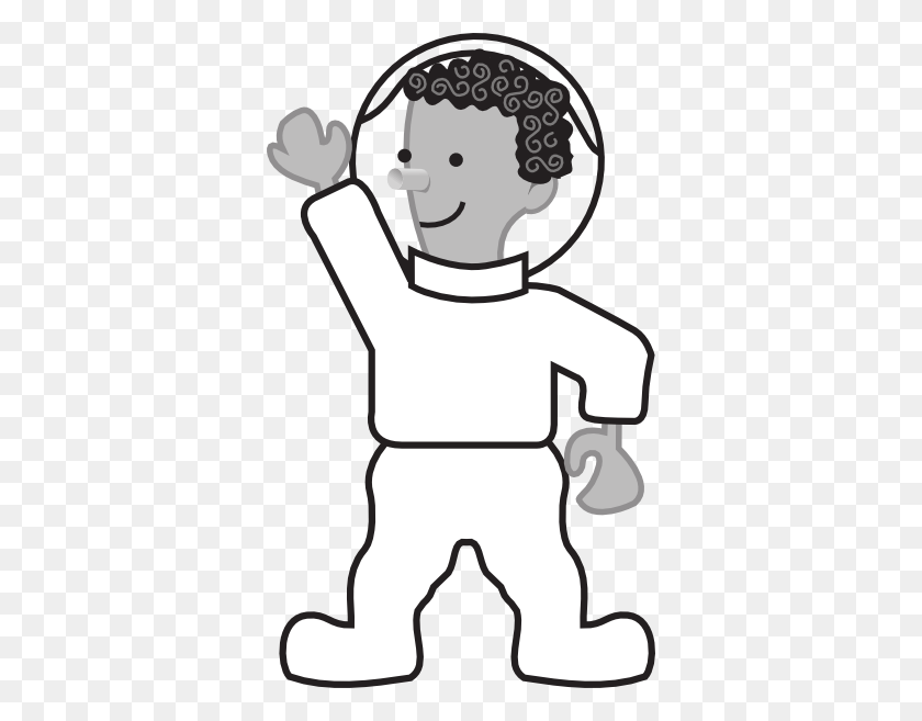 354x597 Cartoon Astronaut Clip Art - Astronaut Black And White Clipart