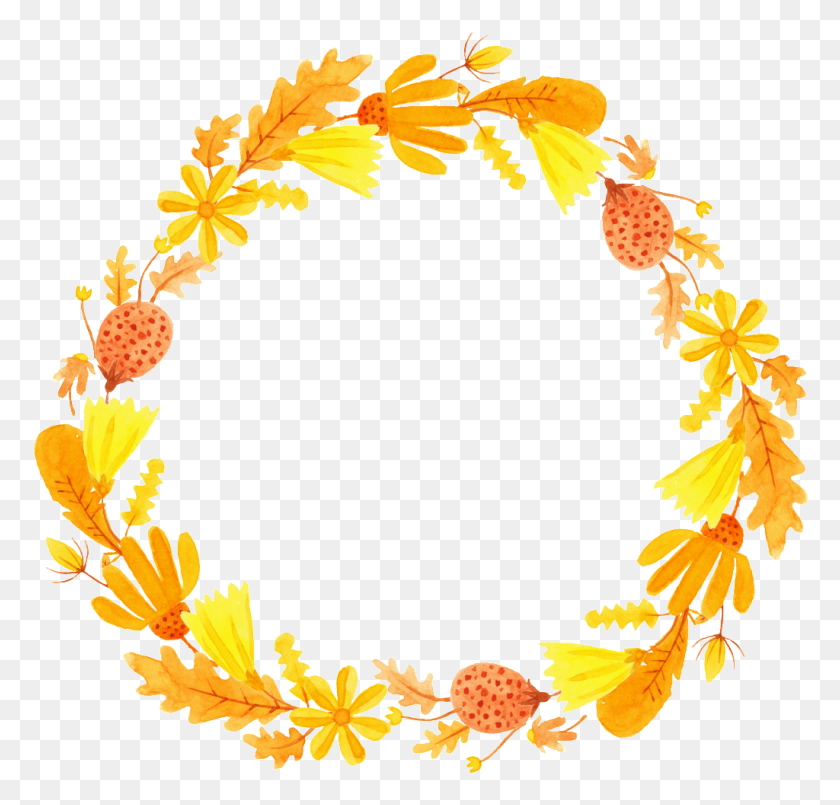1024x979 Cartoon Autumn Wreath Transparent Free Buckle Png Free Png - Fall Wreath Clip Art