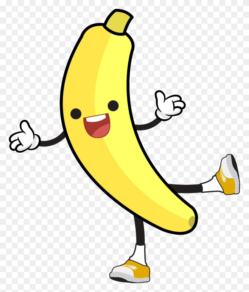 842x1001 Grupo De Imágenes De Plátano De Dibujos Animados Con Elementos - Clipart De Plátano Podrido