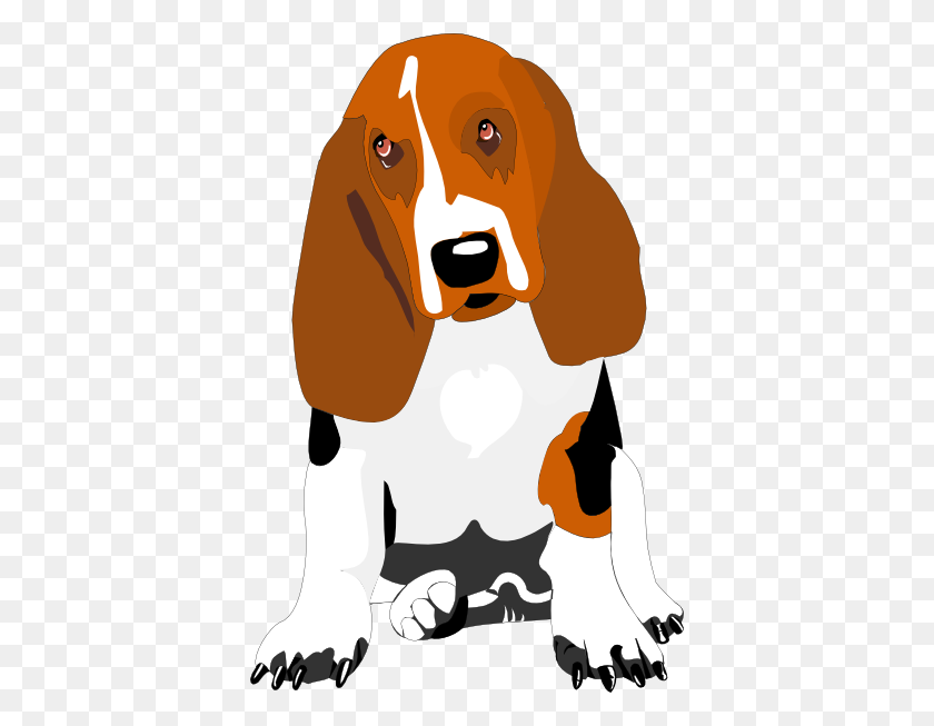 390x593 Cartoon Bassett Hound Clip Art - Hound Dog Clipart