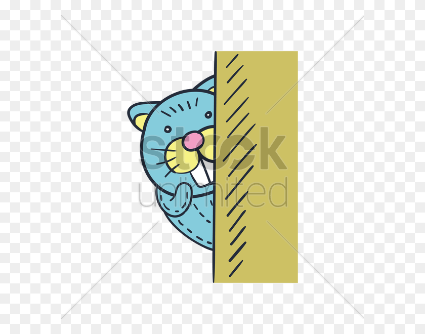 600x600 Cartoon Beaver Hiding Behind Wall Vector Image - Hide Clipart